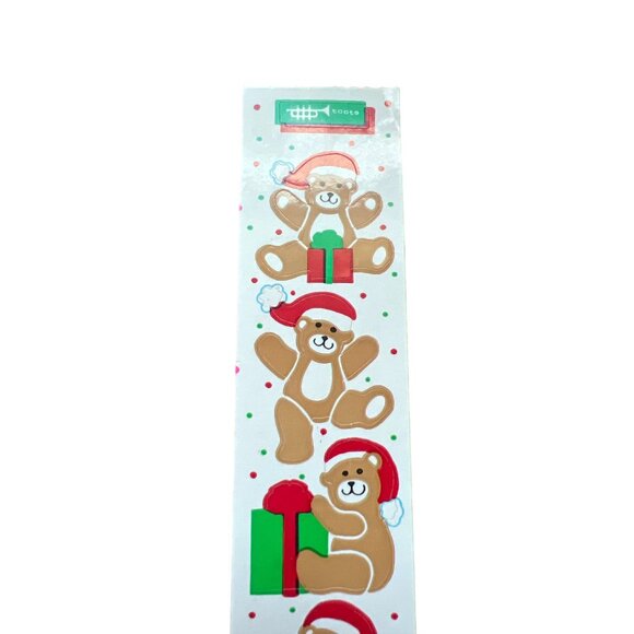 Vintage 80s Toots Christmas Teddy Bears Stickers Santa Hat Presents 1983 6" - Picture 2 of 5